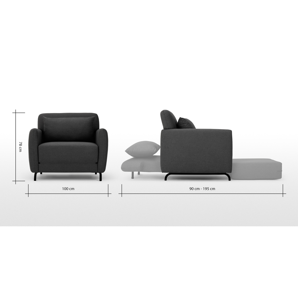 MADE Essentials Rico Sofa Bed, Charcoal Grey – image 9
