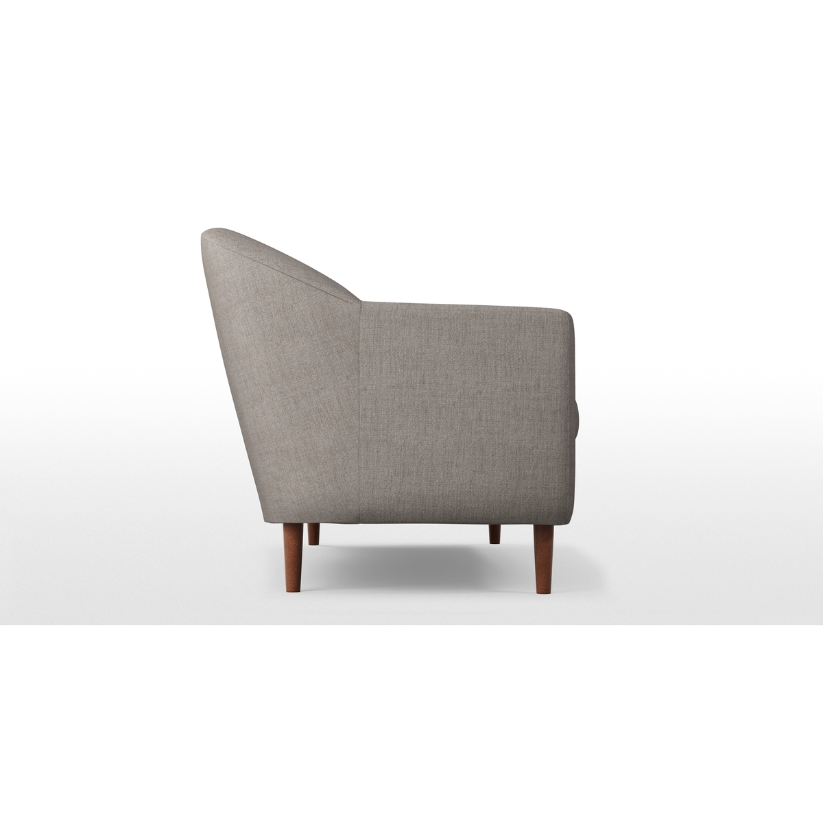 Custom MADE Tubby Armchair, Pewter Grey with Dark Wood Legs – image 4
