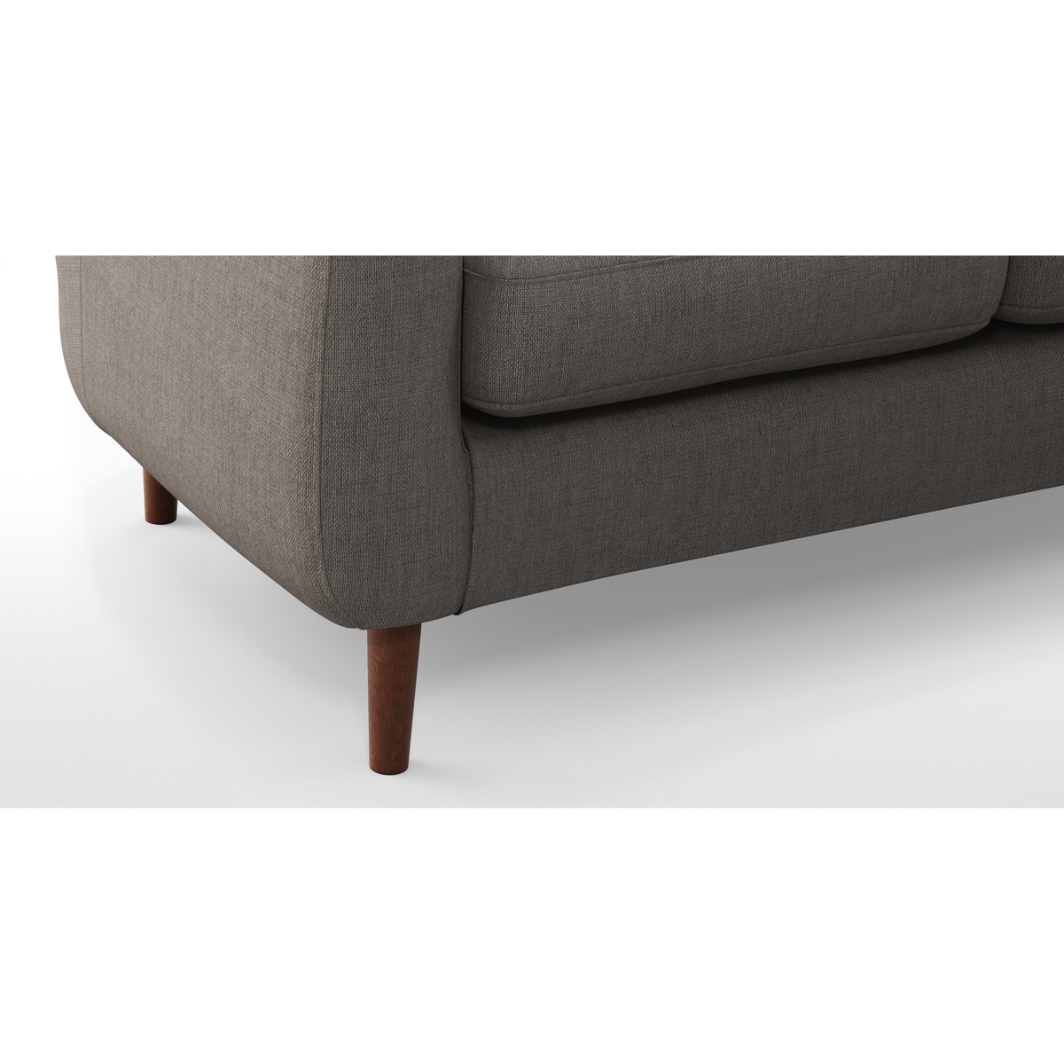 Custom MADE Tubby Armchair, Pewter Grey with Dark Wood Legs – image 5