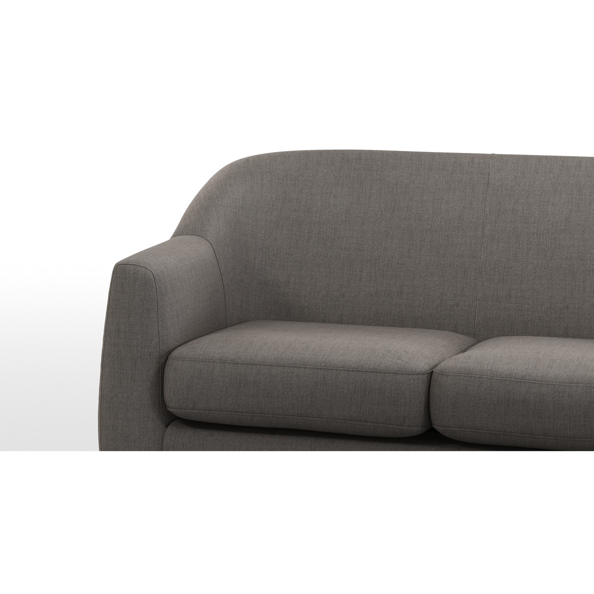 Custom MADE Tubby Armchair, Pewter Grey with Dark Wood Legs – image 6