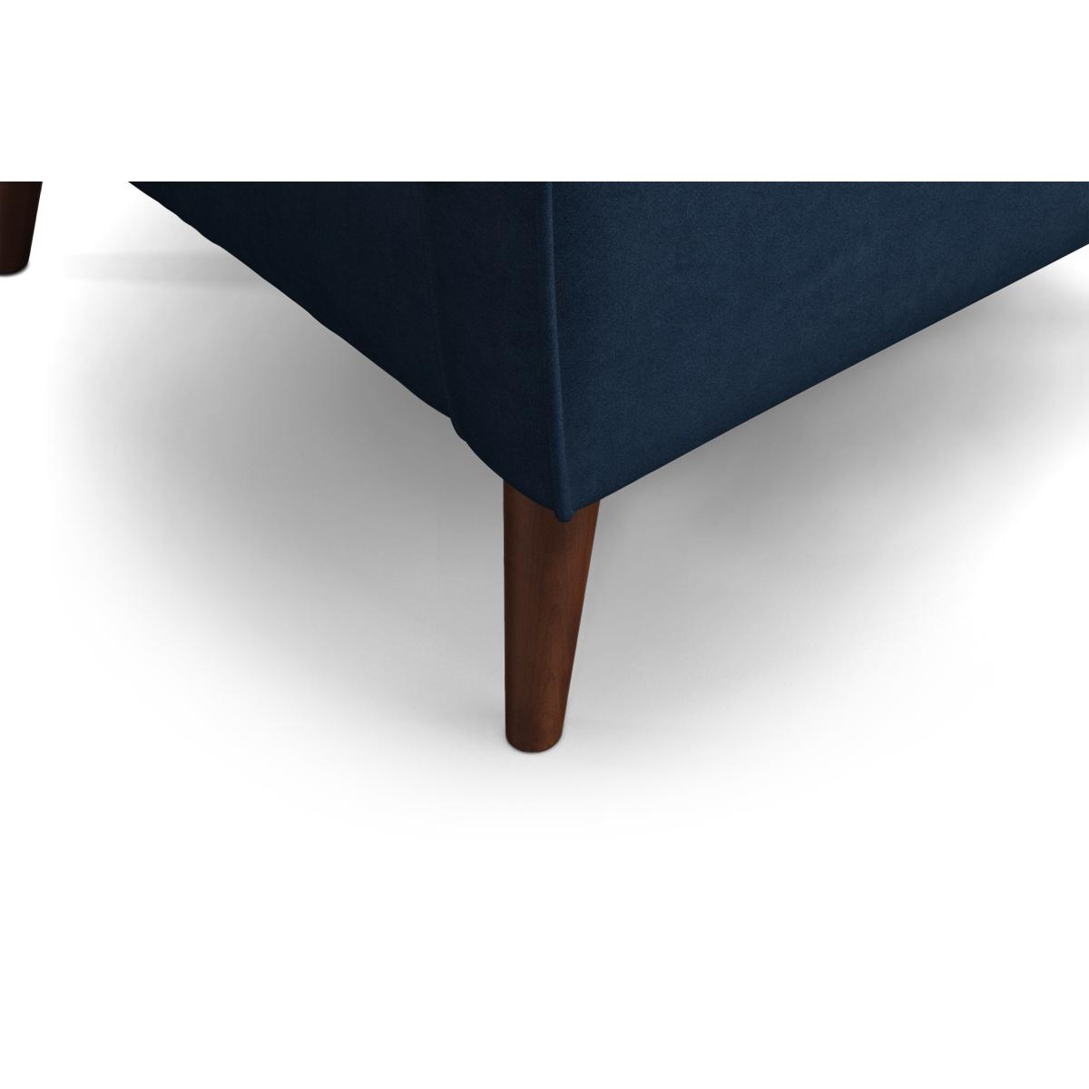 Content by Terence Conran Tobias Armchair, Navy Blue Recycled Velvet with Dark Wood Legs – image 7