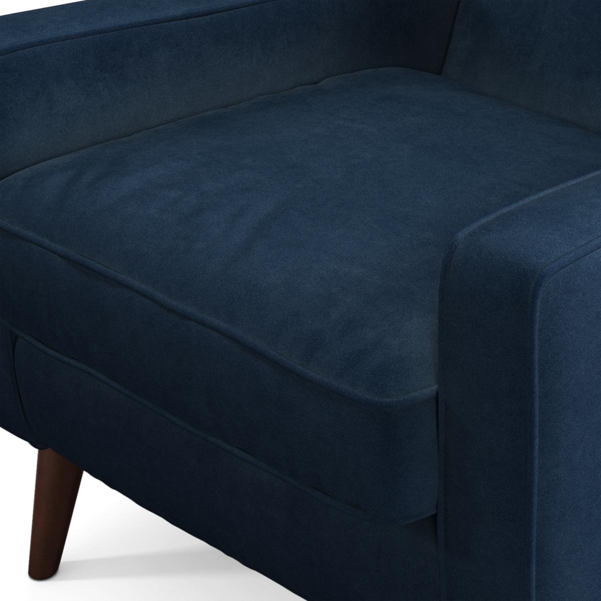 Content by Terence Conran Tobias Armchair, Navy Blue Recycled Velvet with Dark Wood Legs – image 9
