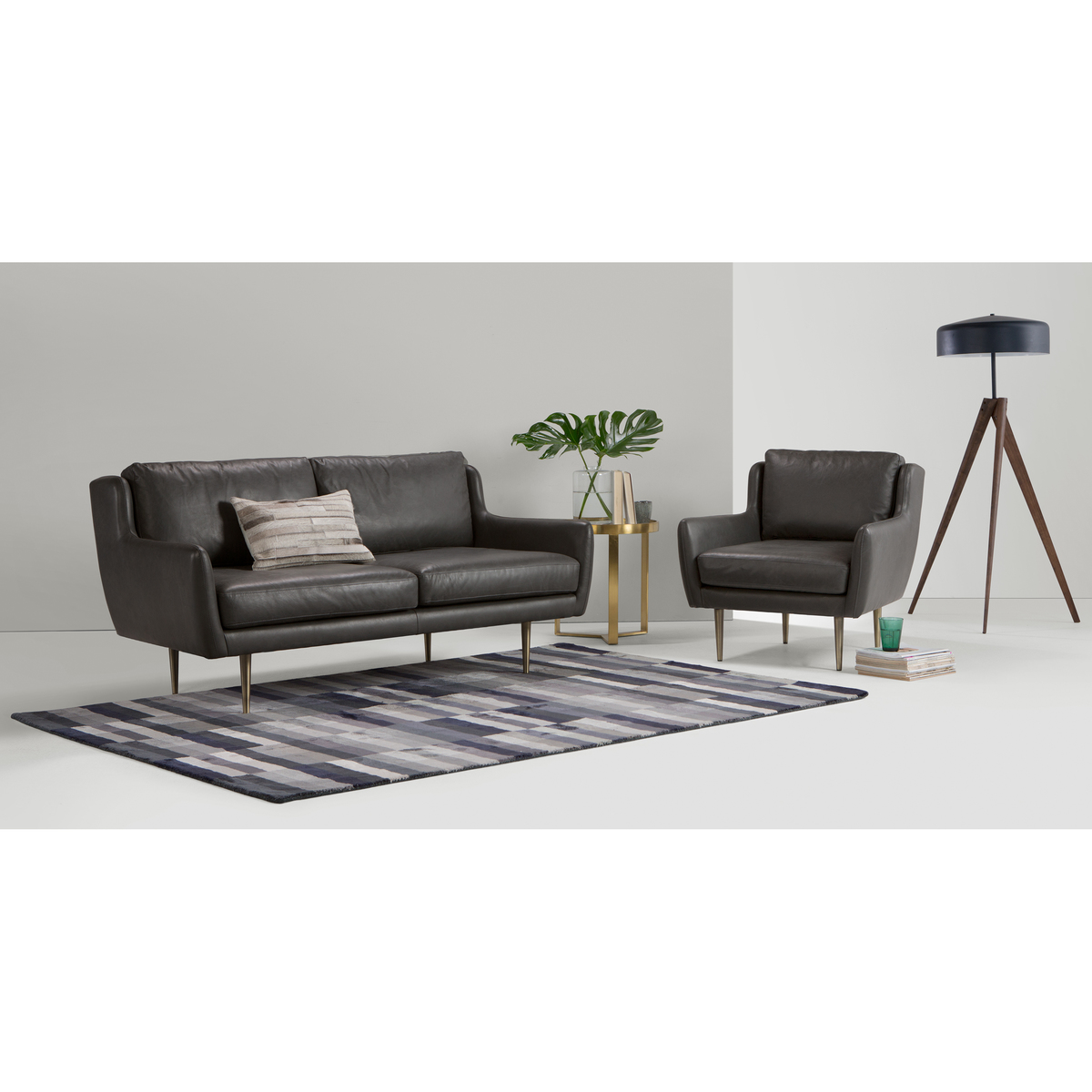 Simone Armchair, Oxford Grey Premium Leather – image 2