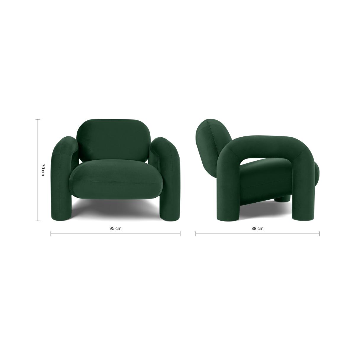 Bobo Accent Armchair, Moss Green Recycled Velvet – image 3