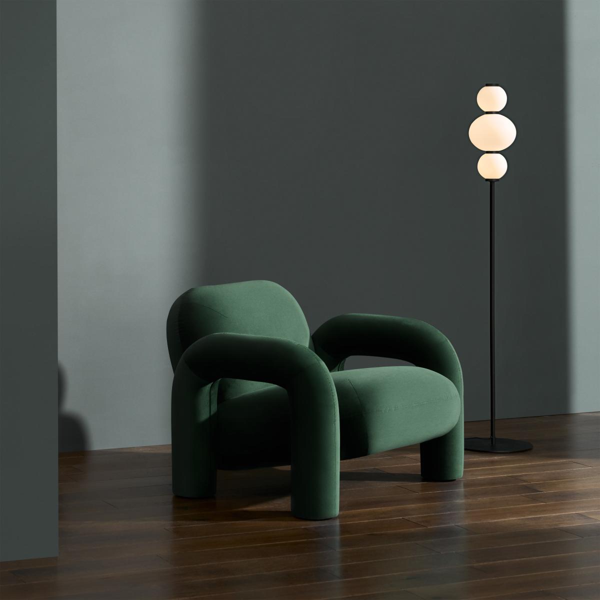 Bobo Accent Armchair, Moss Green Recycled Velvet – image 4