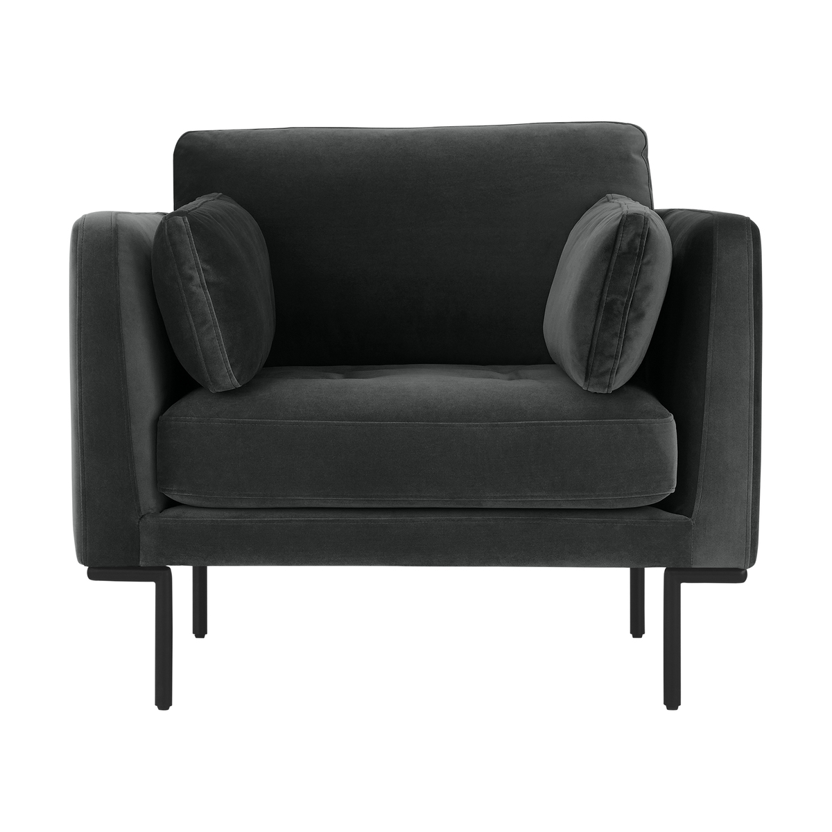 Harlow Armchair, Midnight Grey Velvet – image 1