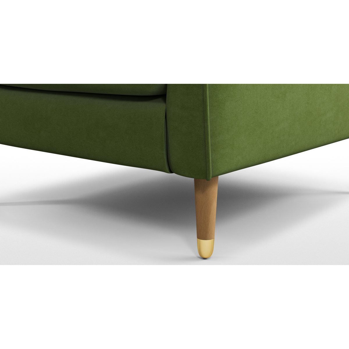 Content by Terence Conran Oksana Armchair, Plush Vine Green Velvet with Light Wood Brass Leg – image 3