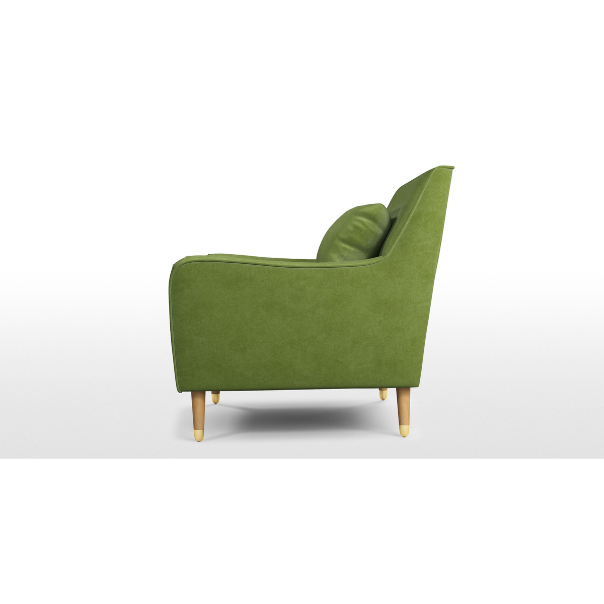 Content by Terence Conran Oksana Armchair, Plush Vine Green Velvet with Light Wood Brass Leg – image 5