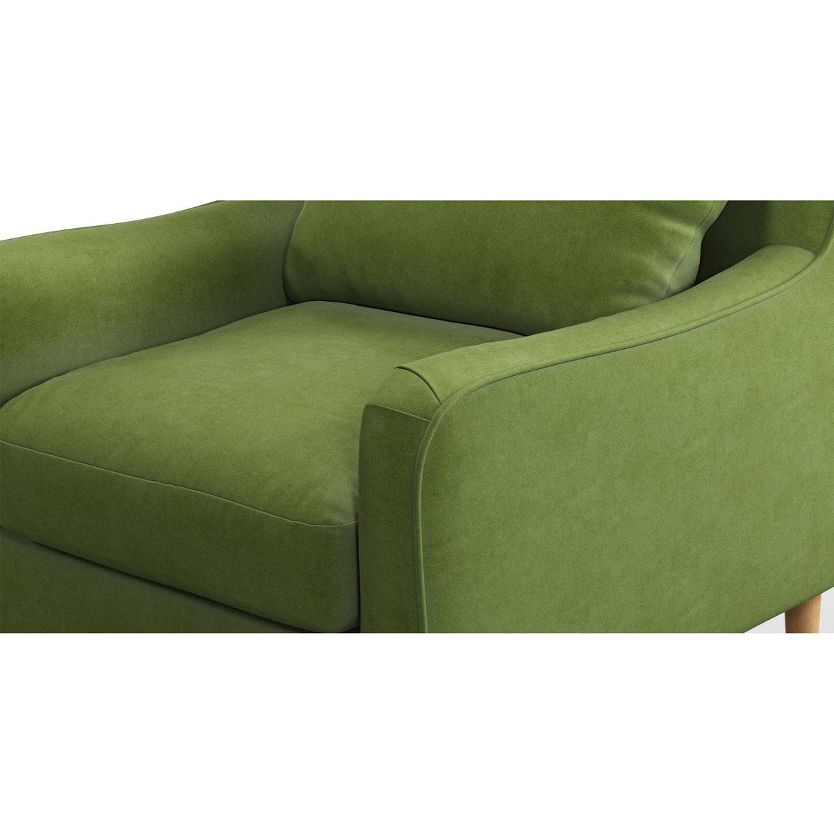 Content by Terence Conran Oksana Armchair, Plush Vine Green Velvet with Light Wood Brass Leg – image 6