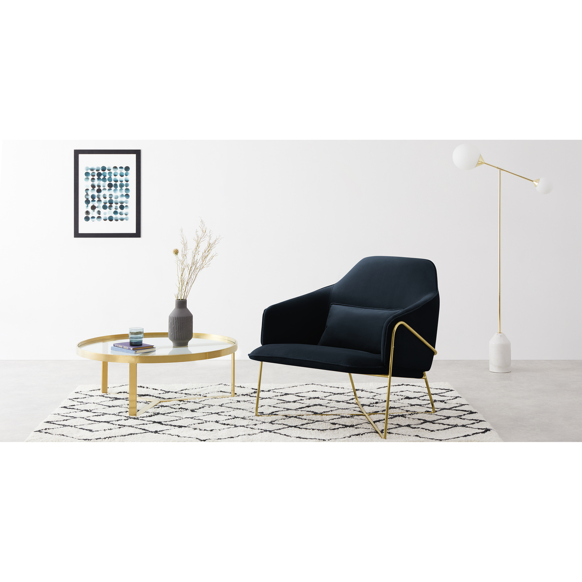 Stanley Accent Armchair, Twilight Blue Velvet – image 3