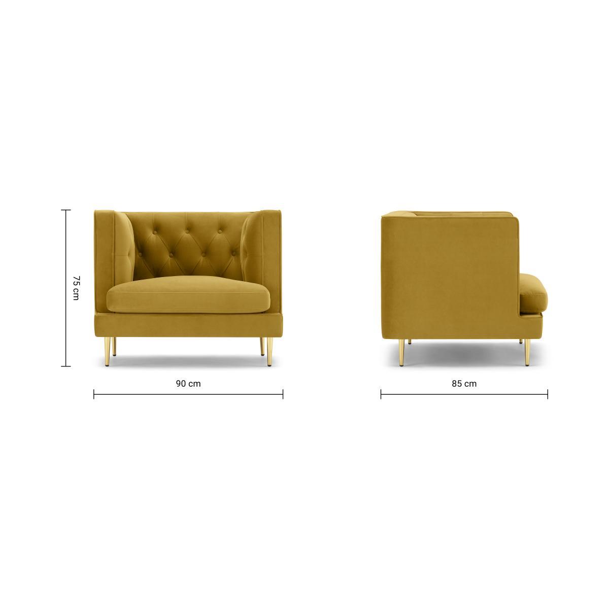 Goswell Armchair, Vintage Gold Velvet – image 10