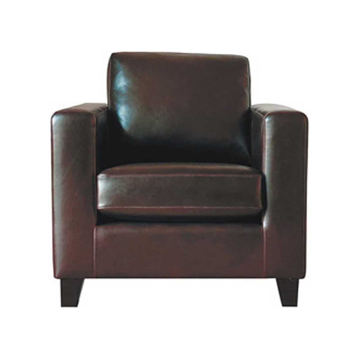 Split Leather Armchair in Chocolate Kennedy – image 1