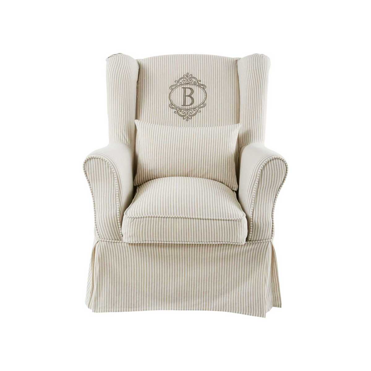 Cotton Armchair Cover with Striped Motifs 80x98 – image 2