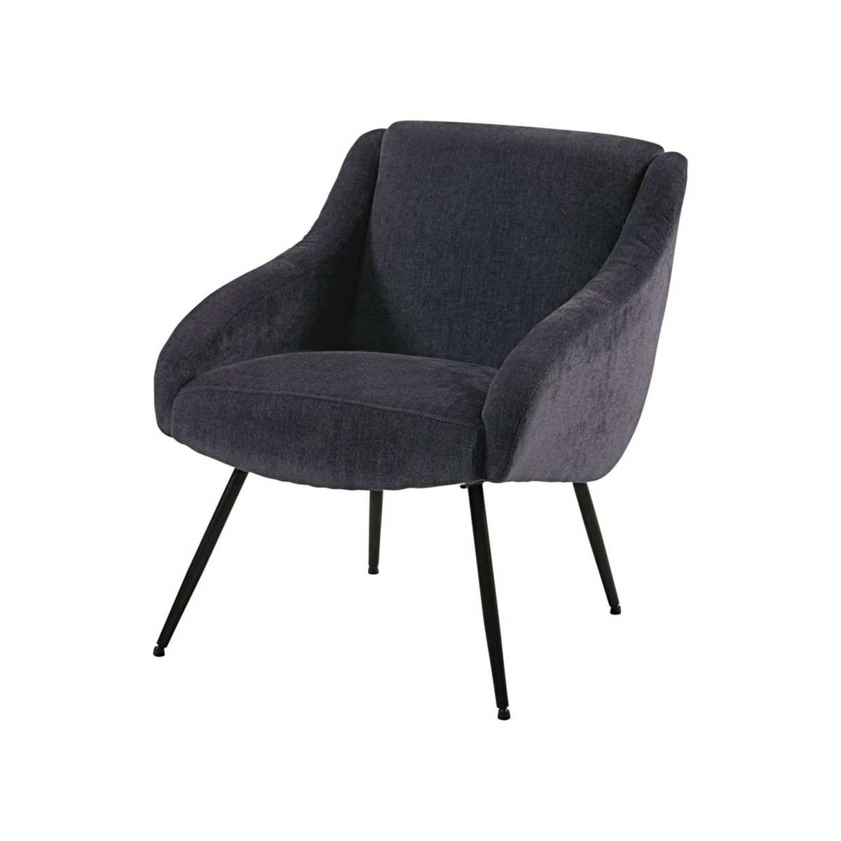 Vintage Grey Velvet and Metal Armchair Joyce – image 1