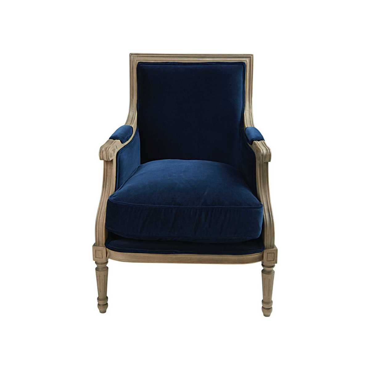 Midnight Blue Velvet Armchair Casanova – image 2