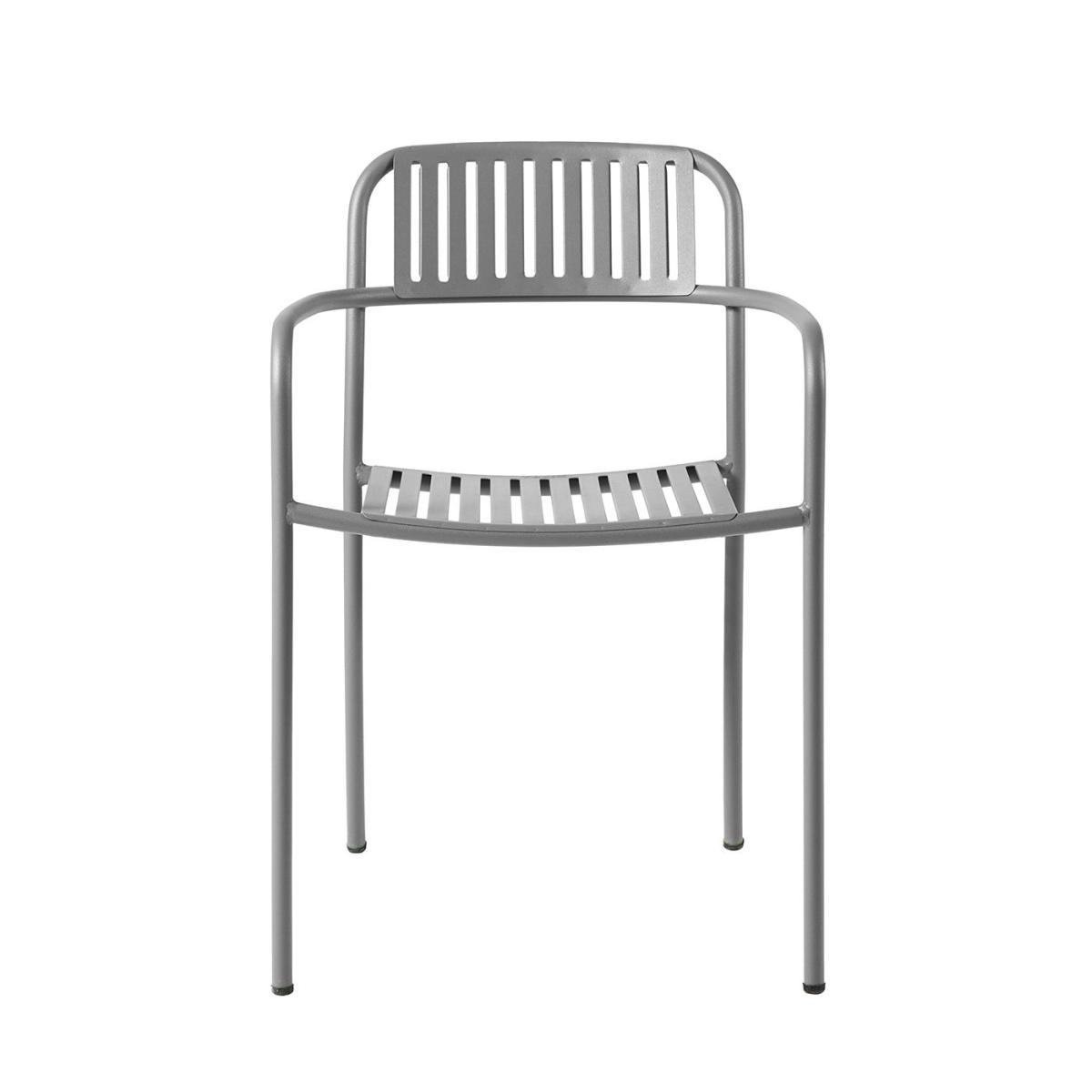 Patio Lames Stackable armchair - / Slats - Stainless steel by Tolix Grey – image 2