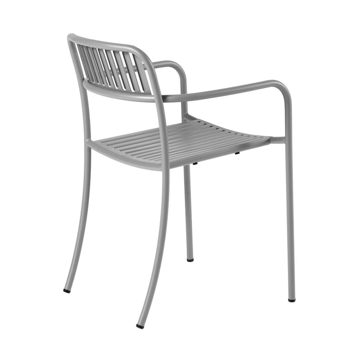 Patio Lames Stackable armchair - / Slats - Stainless steel by Tolix Grey – image 3