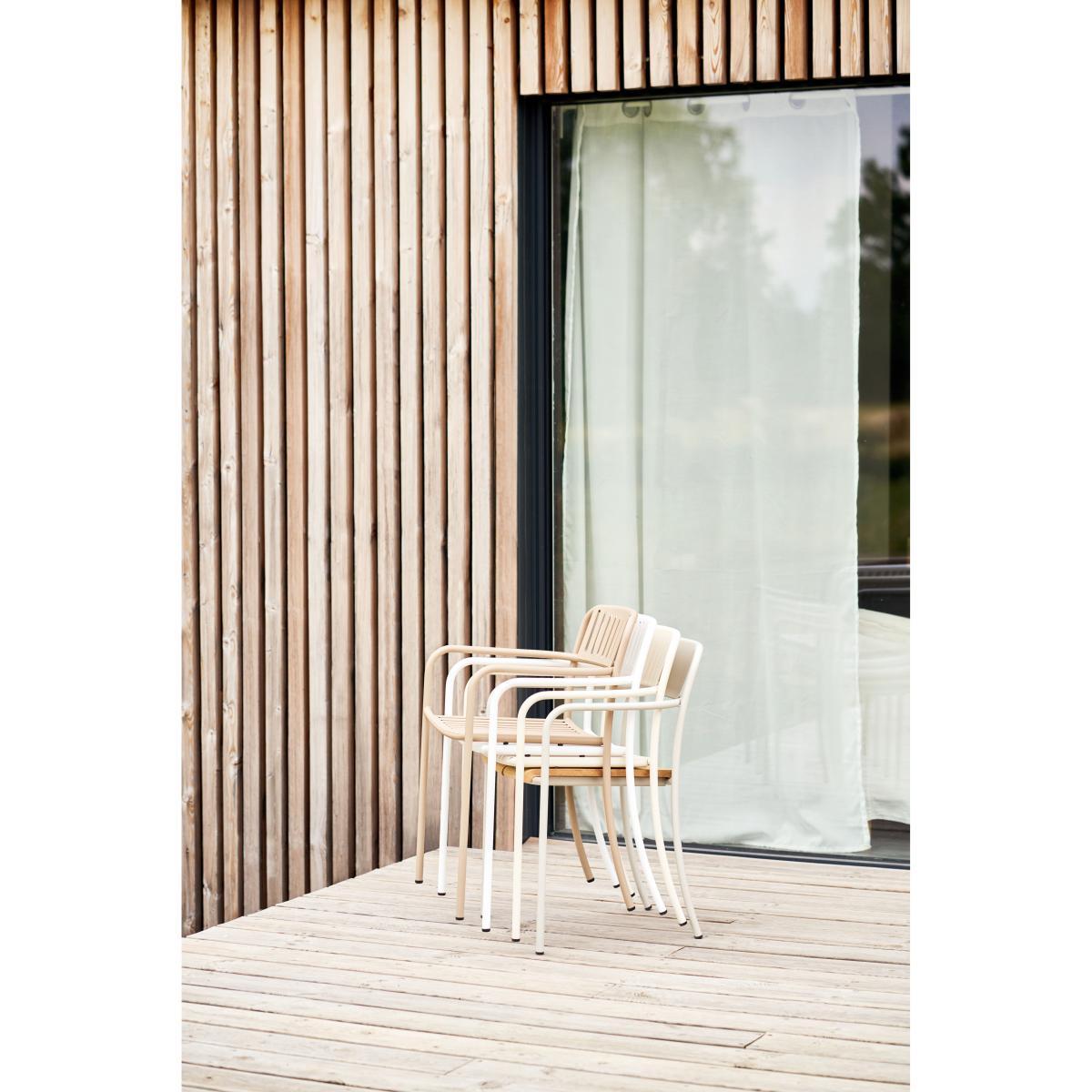Patio Lames Stackable armchair - / Slats - Stainless steel by Tolix Grey – image 4
