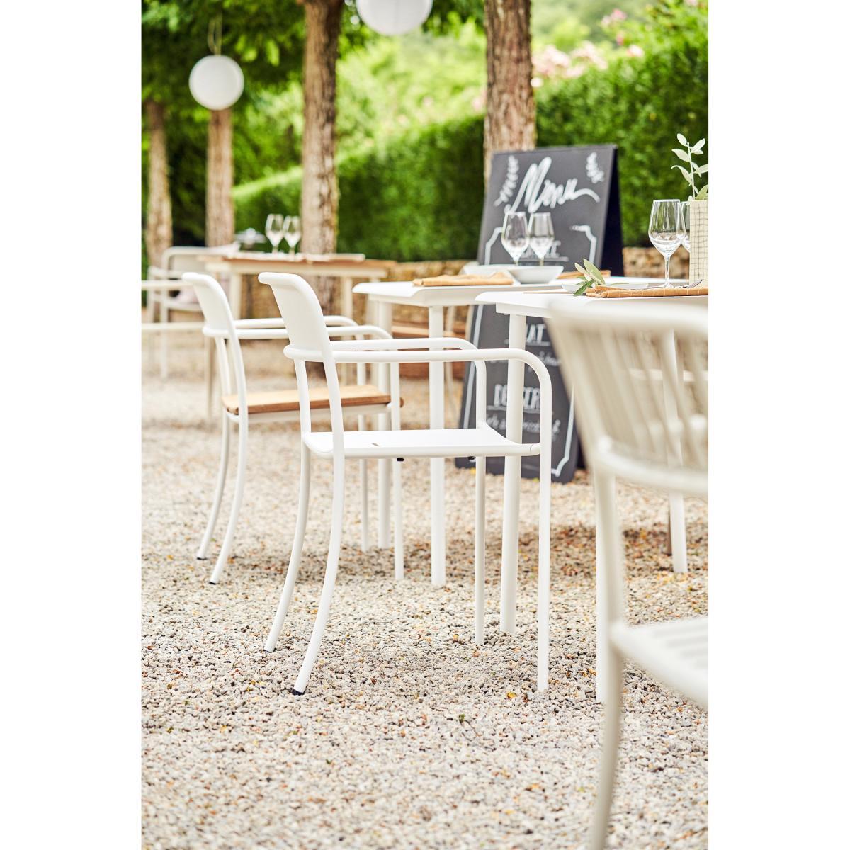 Patio Lames Stackable armchair - / Slats - Stainless steel by Tolix Grey – image 5