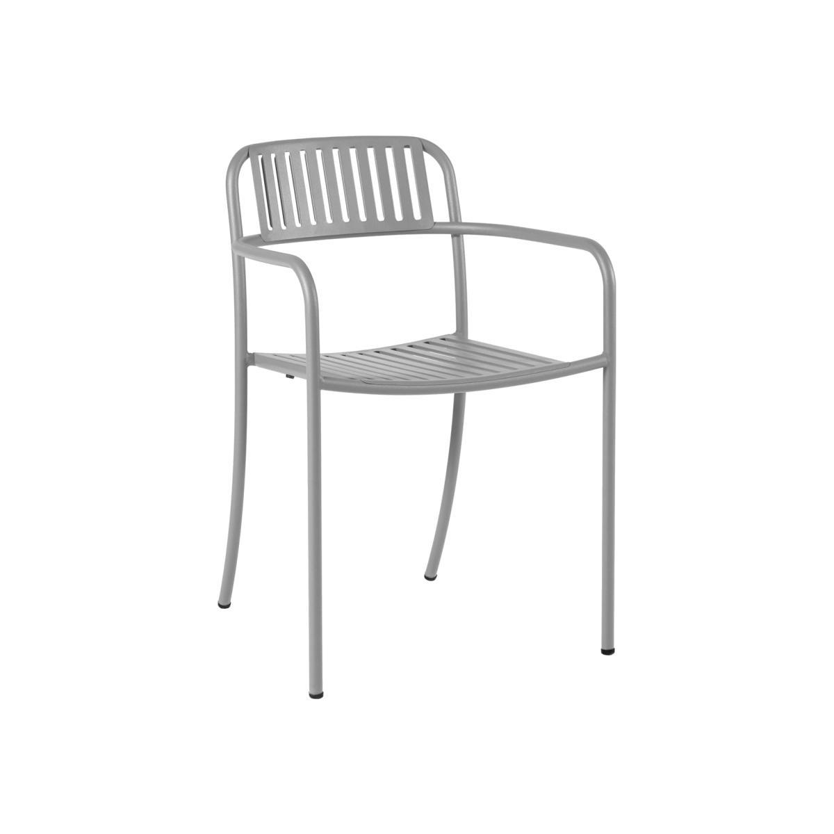 Patio Lames Stackable armchair - / Slats - Stainless steel by Tolix Grey – image 1