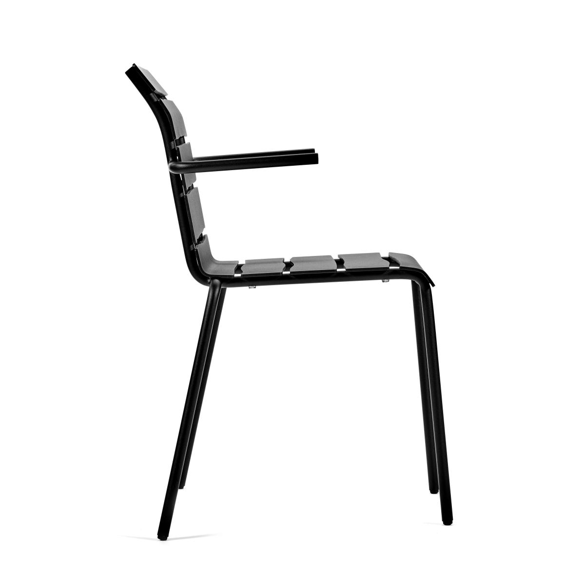 Aligned Stackable armchair - / By Maarten Baas - Aluminium by valerie objects Black – image 3