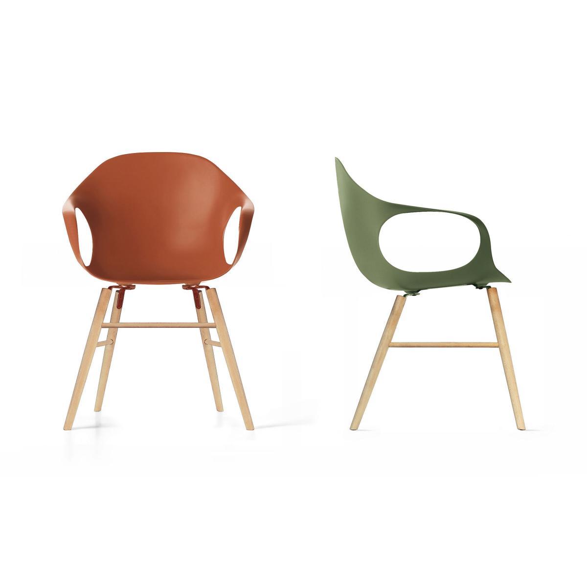 Elephant Wood Armchair - Plastic shell & wood legs by Kristalia Black – image 3
