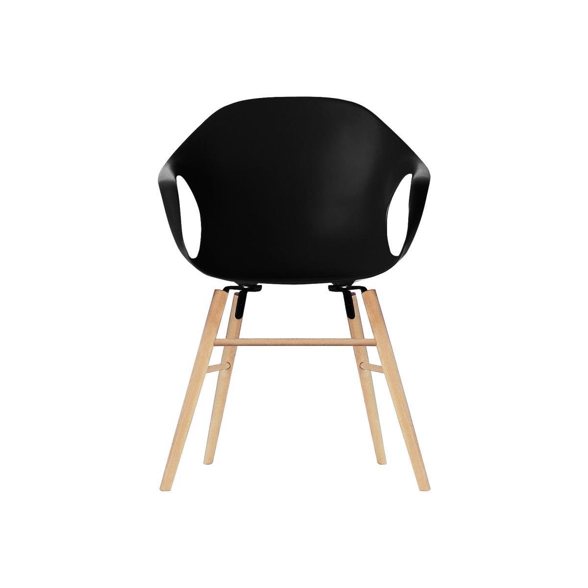Elephant Wood Armchair - Plastic shell & wood legs by Kristalia Black – image 1