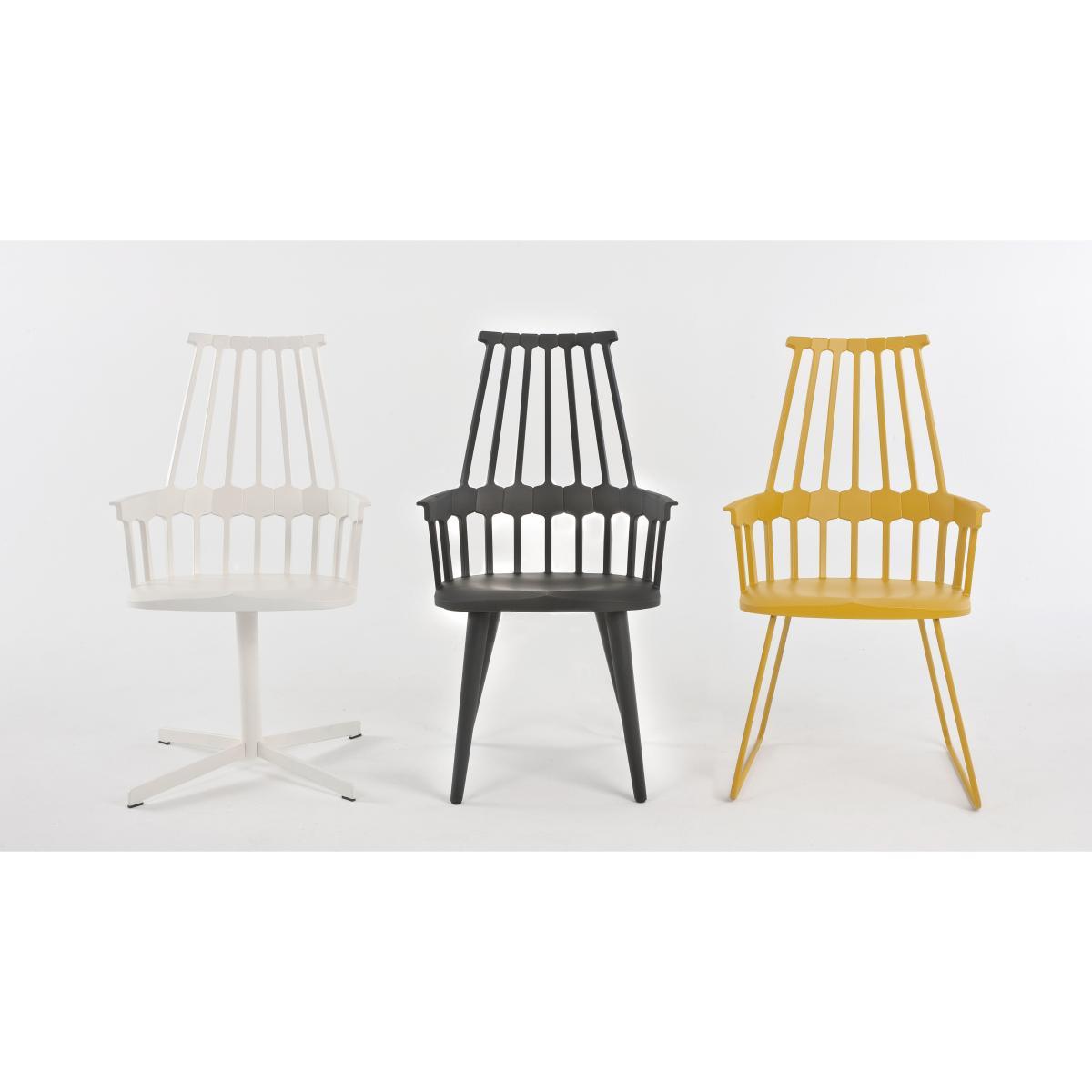 Comback Armchair - Polycarbonate & wood legs by Kartell White – image 2