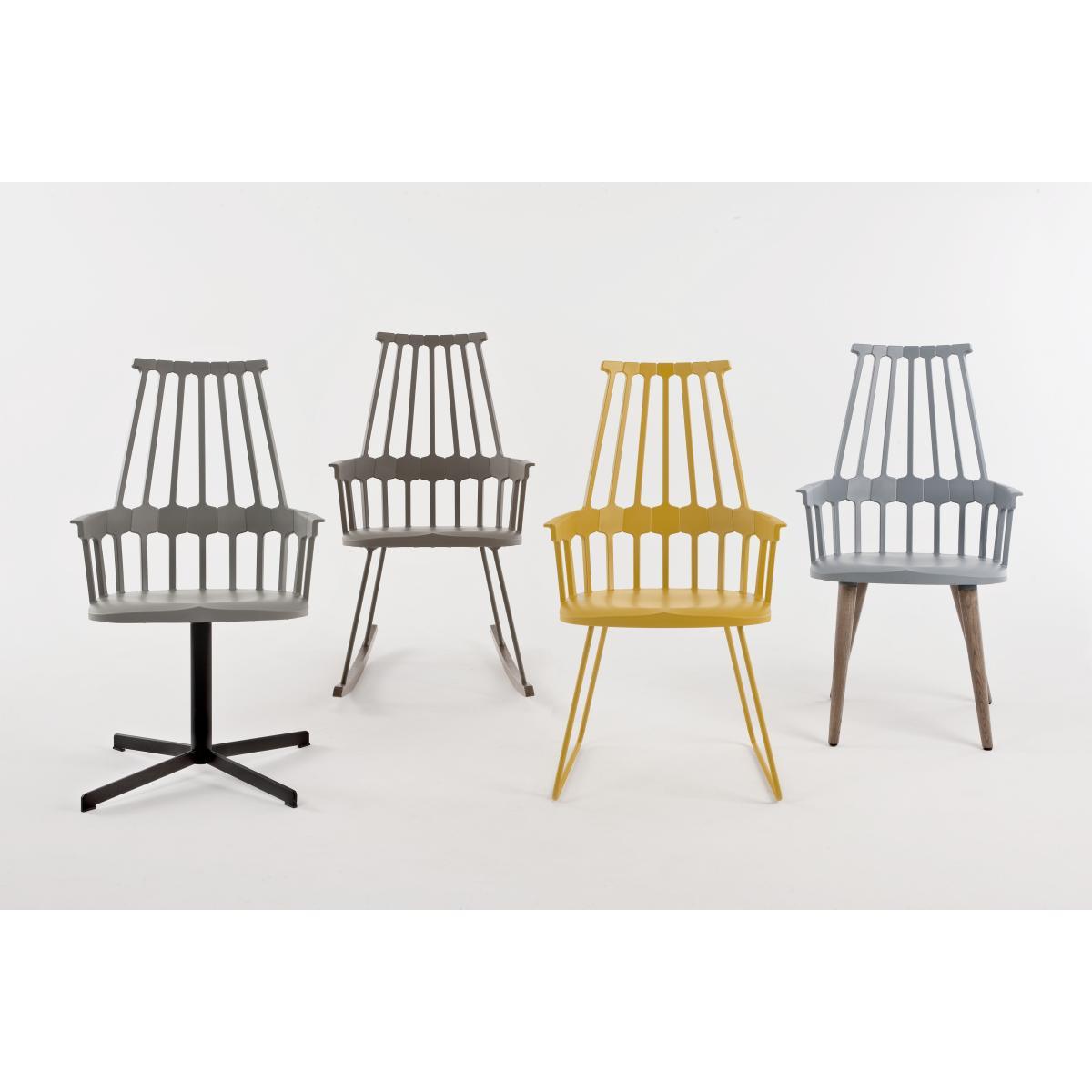 Comback Armchair - Polycarbonate & wood legs by Kartell White – image 3