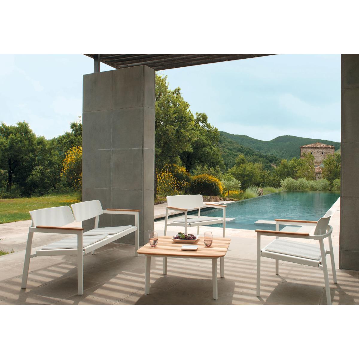 Shine Stackable low armchair - / Teak seat & armrests by Emu Natural wood/Metal – image 4