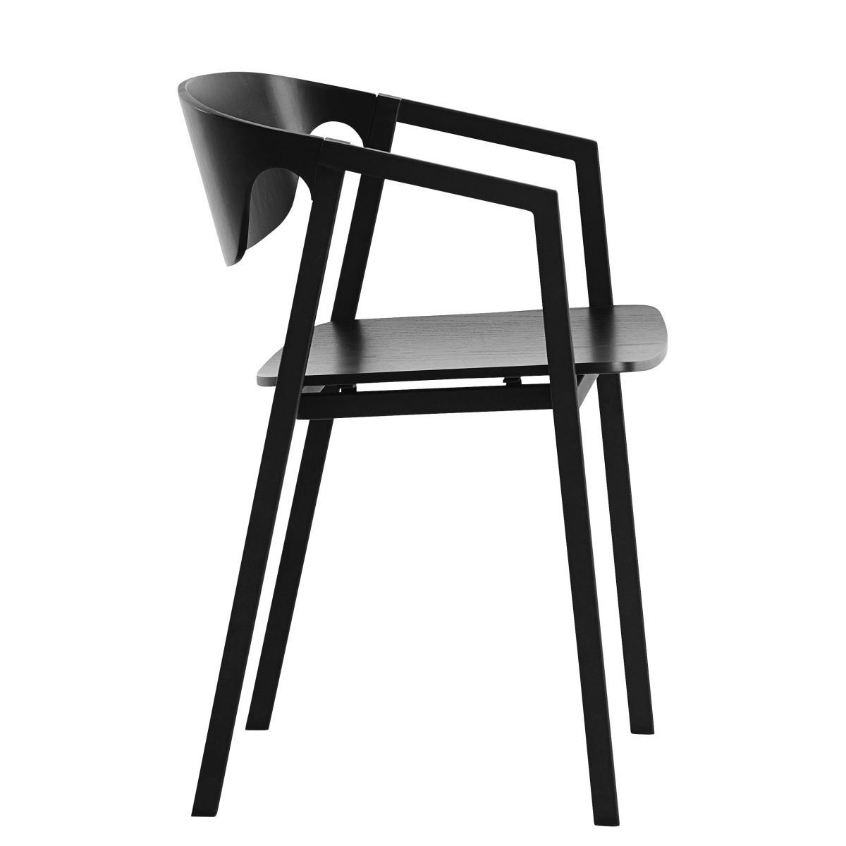 S.A.C. Stackable armchair - Metal & wood by Woud Black – image 2