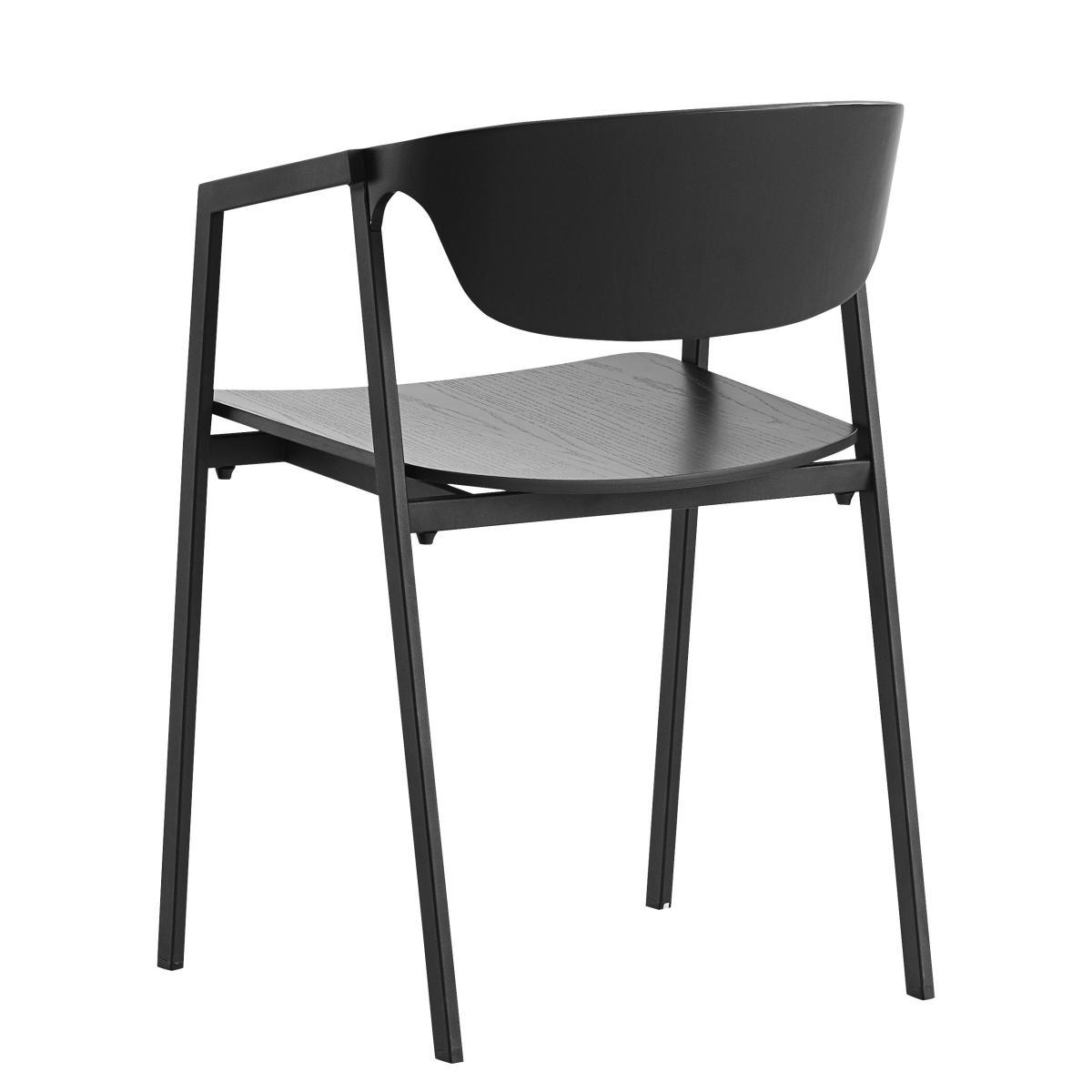 S.A.C. Stackable armchair - Metal & wood by Woud Black – image 3