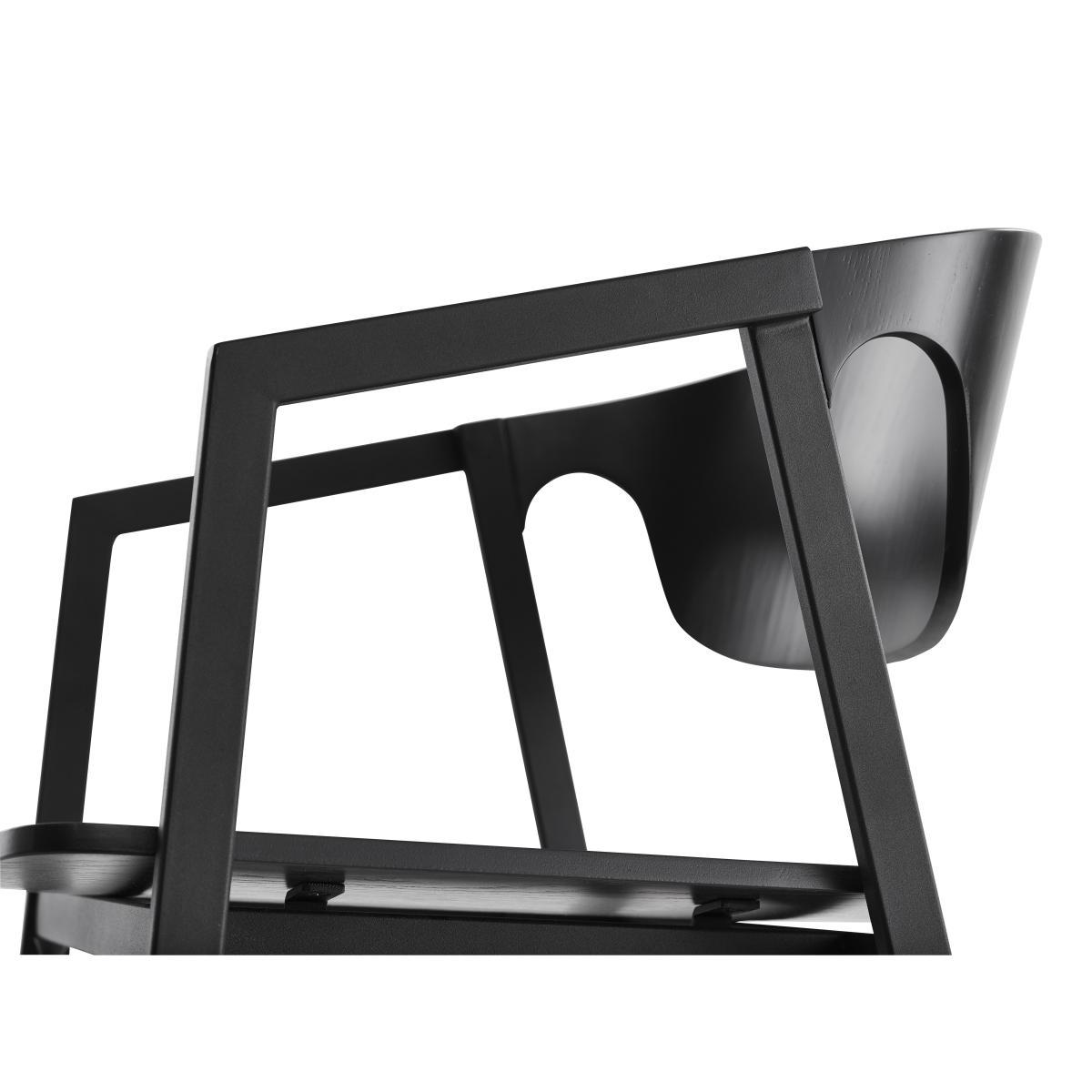 S.A.C. Stackable armchair - Metal & wood by Woud Black – image 5