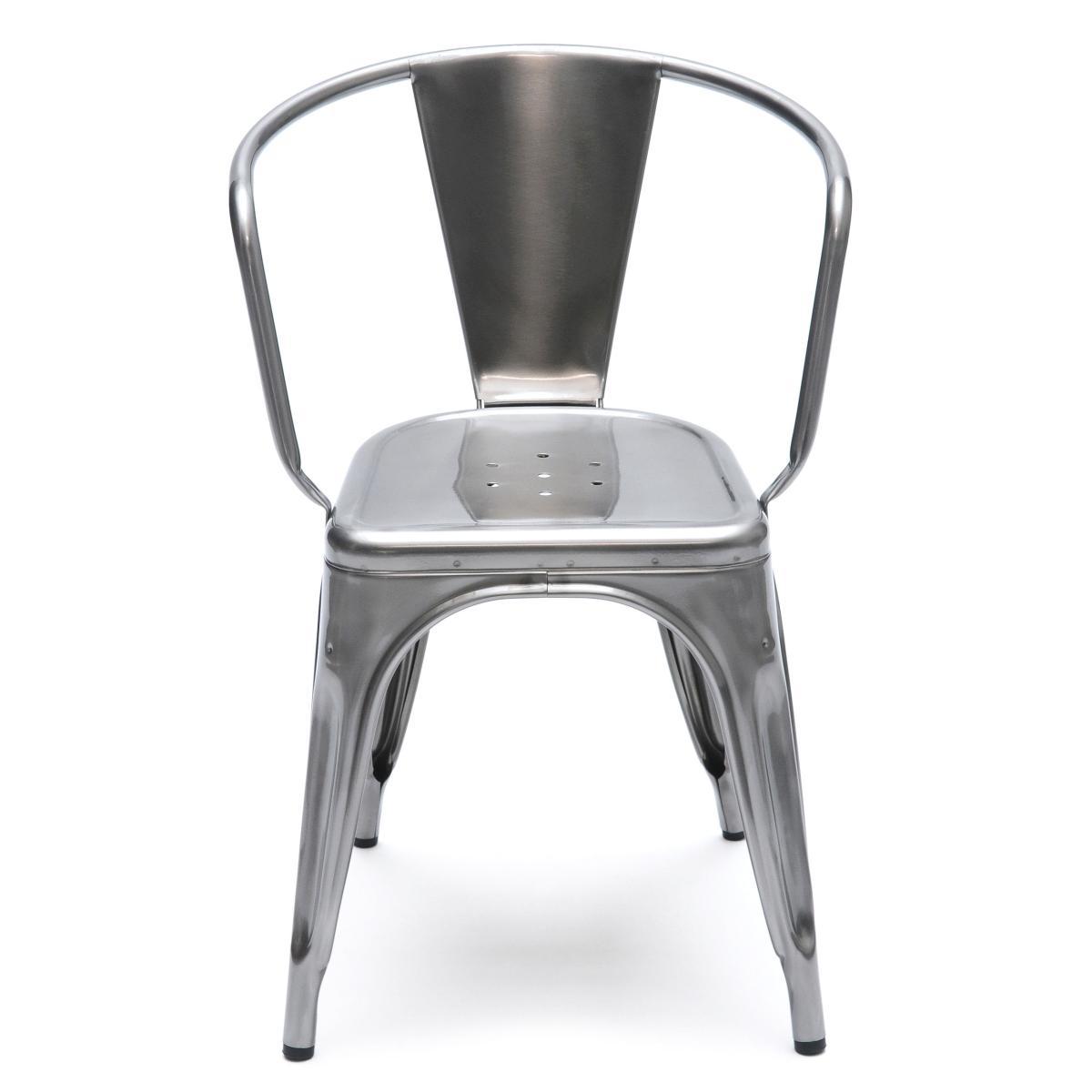 A56 Armchair - Steel - Shinny color by Tolix Black – image 2
