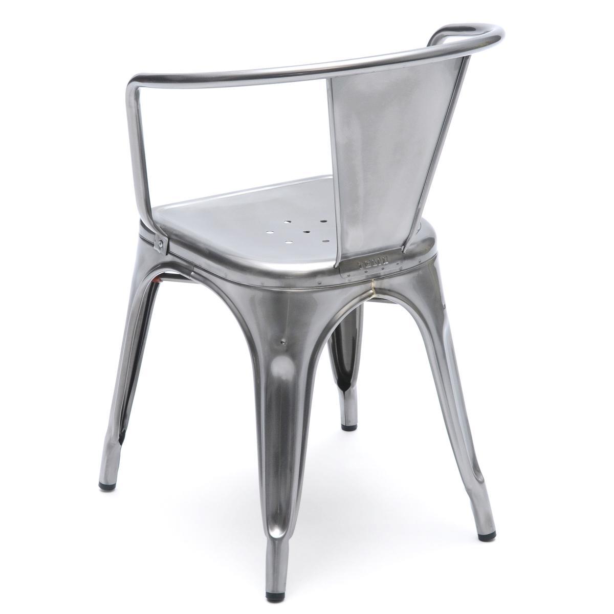 A56 Armchair - Steel - Shinny color by Tolix Black – image 3
