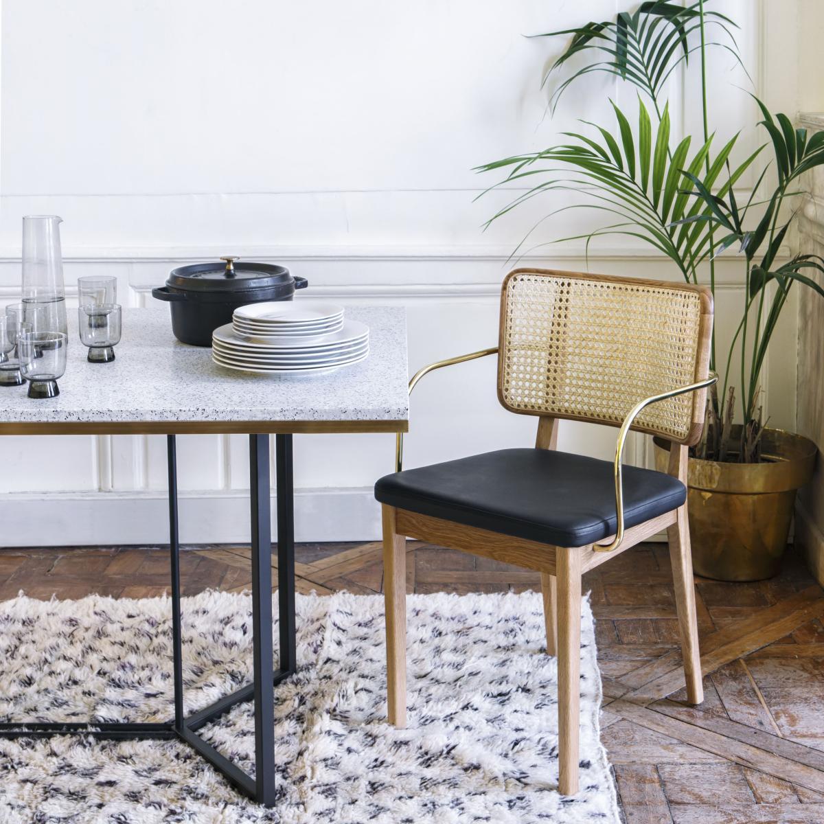 Cannage Bridge armchair - / Fabric by RED Edition Black – image 3