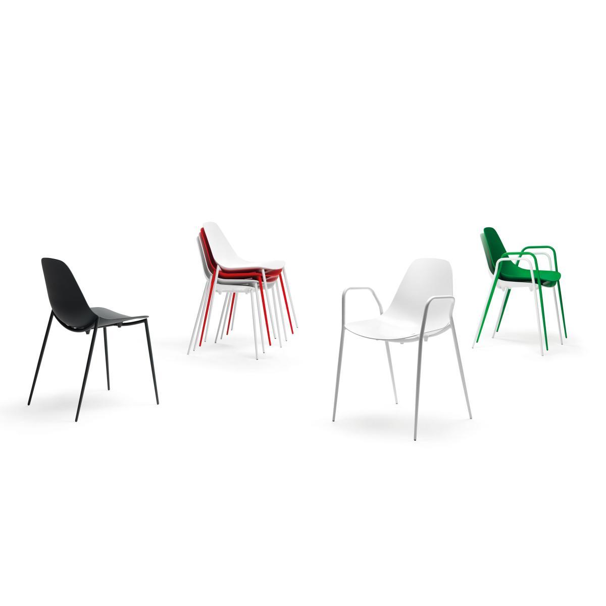 Mammamia Stackable armchair - Metal shell & legs by Opinion Ciatti Black – image 2