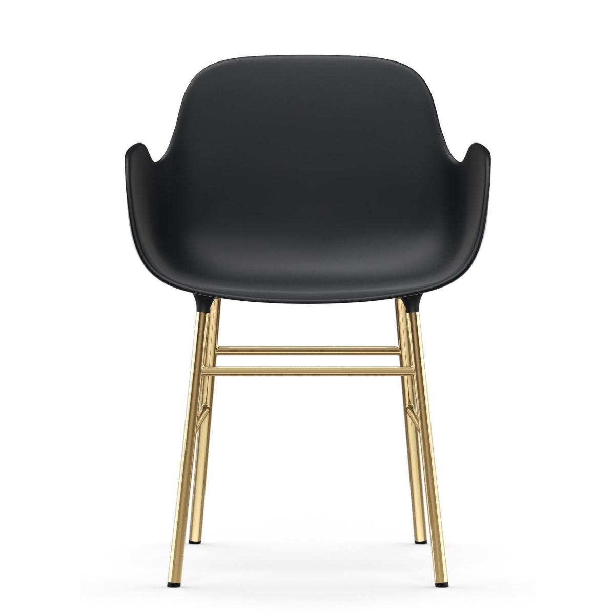 Form Armchair - / Brass foot by Normann Copenhagen Black/Gold – image 2