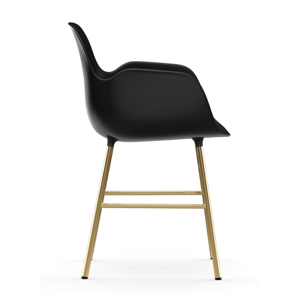 Form Armchair - / Brass foot by Normann Copenhagen Black/Gold – image 3