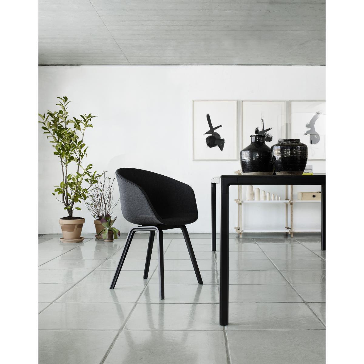 About a chair AAC23 Padded armchair - 4 legs /Full fabric by Hay Grey/Black – image 2