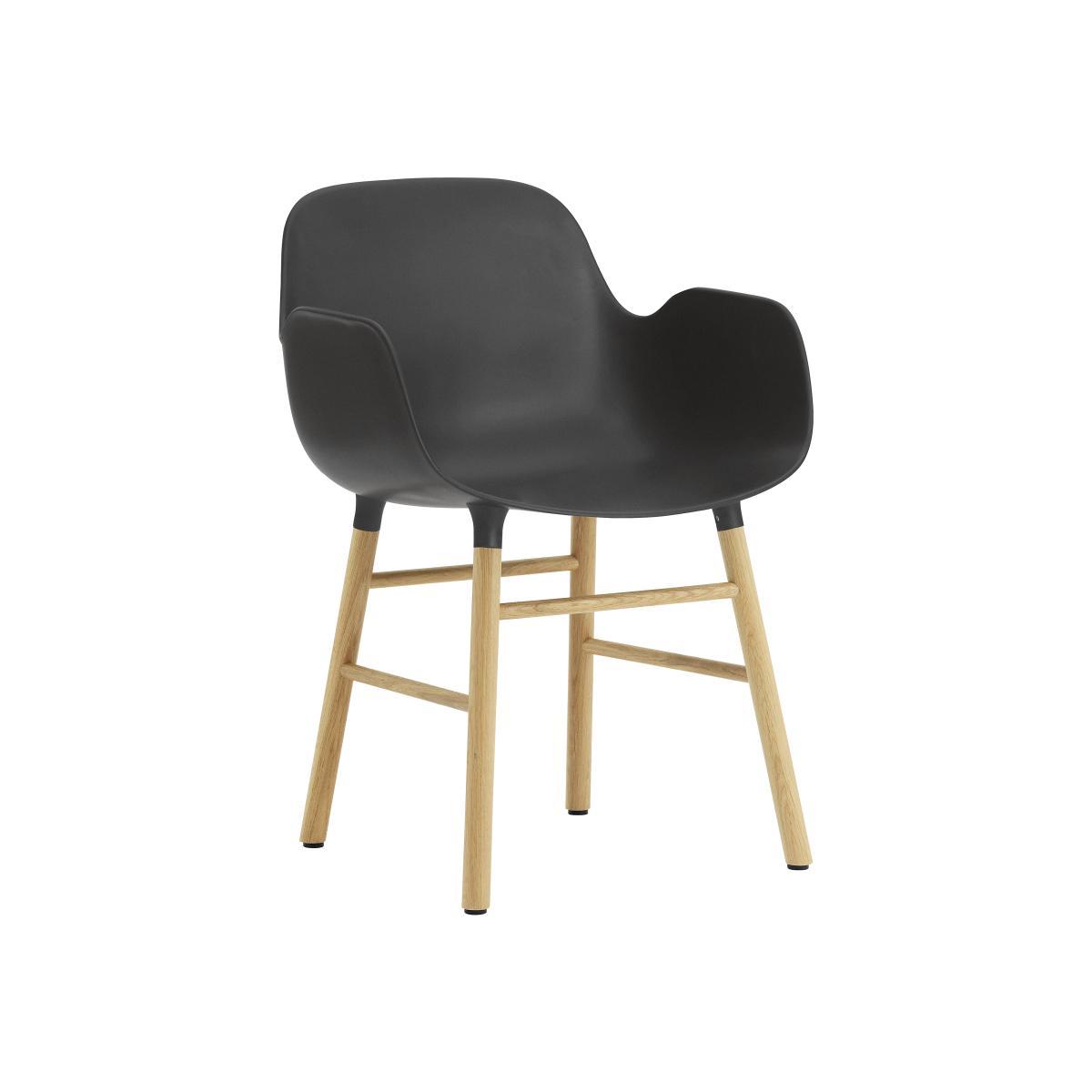 Form Armchair - Oak leg by Normann Copenhagen Black/Natural wood – image 1
