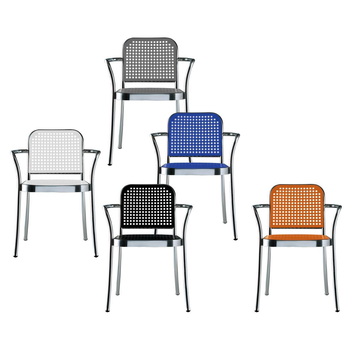 Silver Armchair - Aluminium & plastic by De Padova Black – image 3
