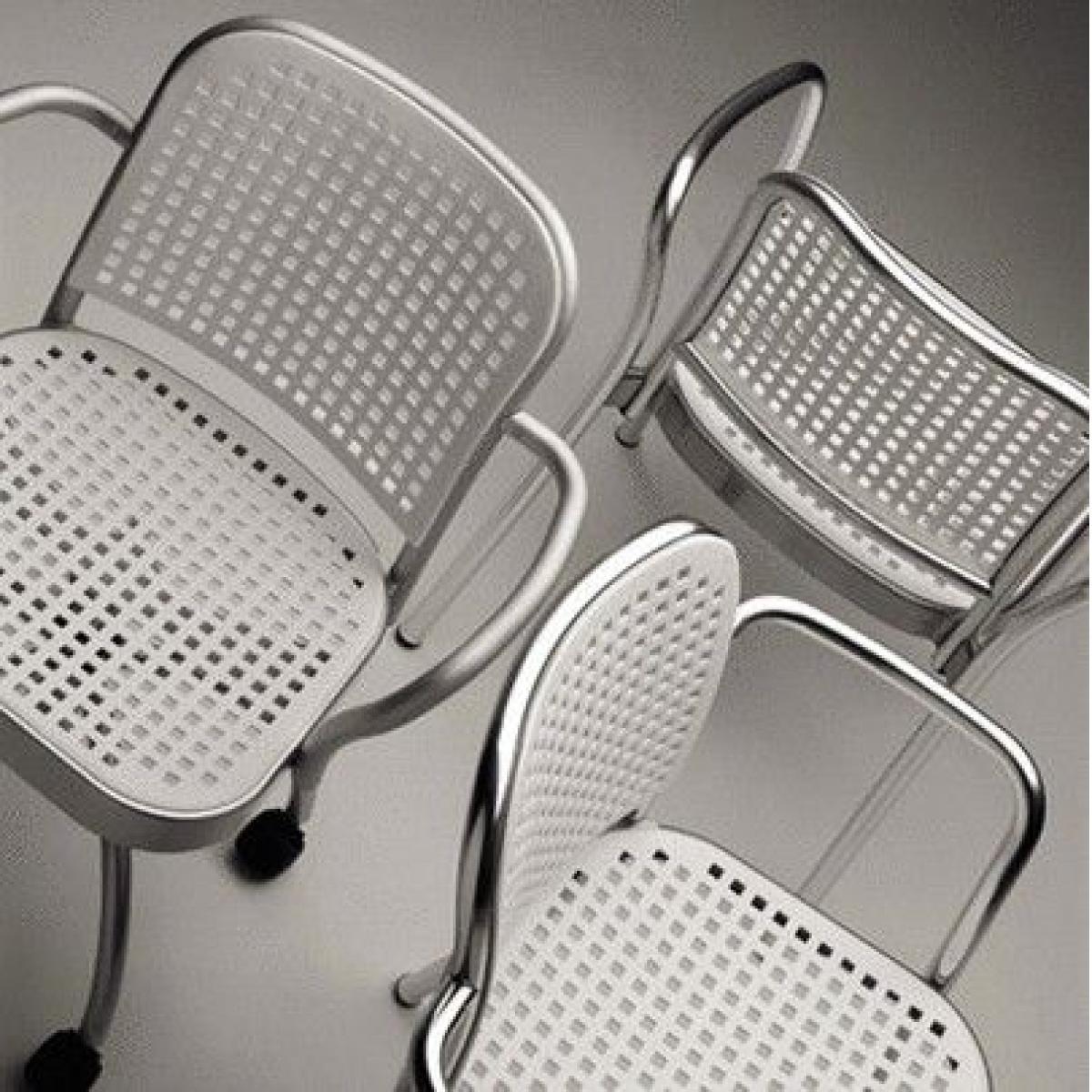 Silver Armchair - Aluminium & plastic by De Padova Black – image 4