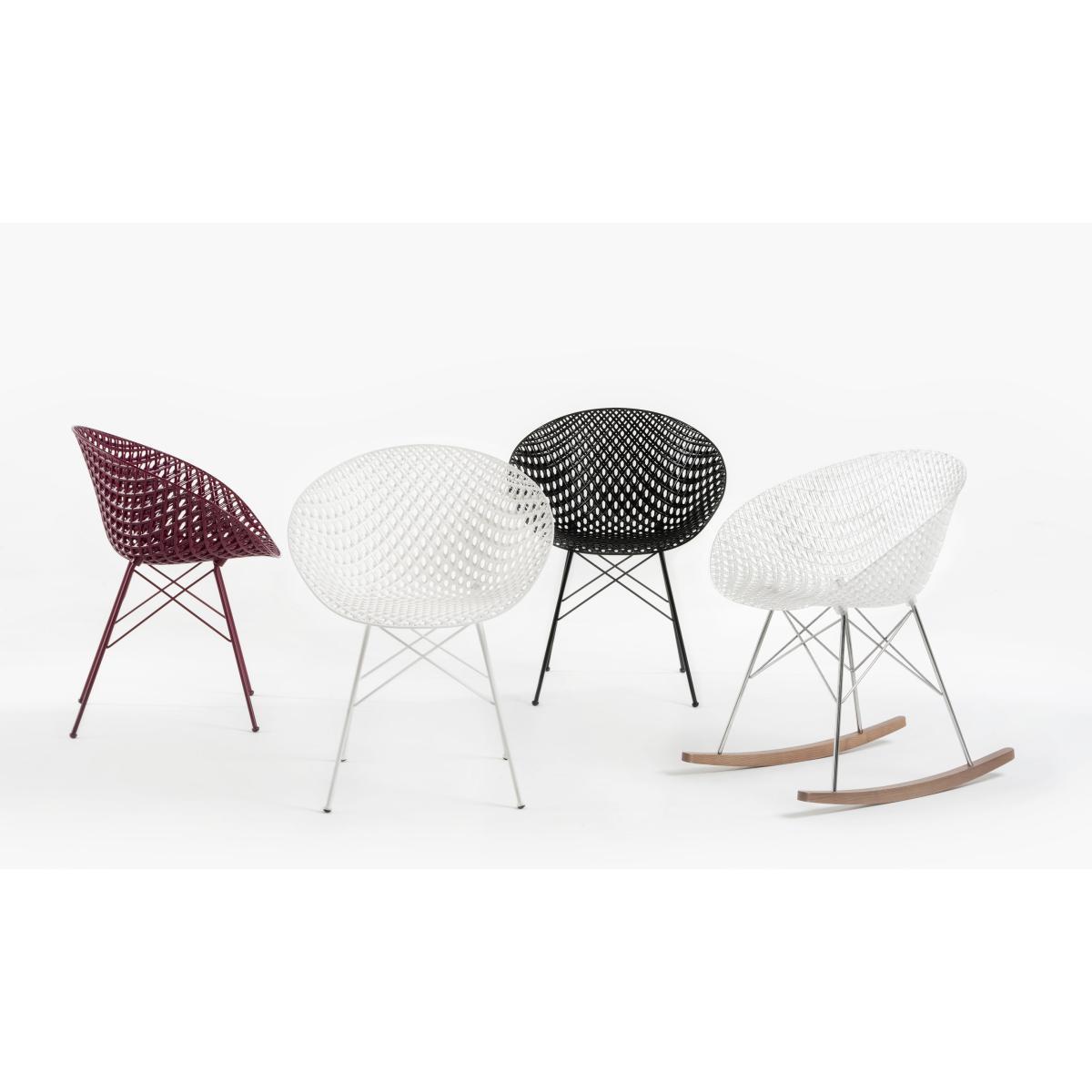 Smatrik Armchair - / Plastic seat & metal legs by Kartell Black – image 3