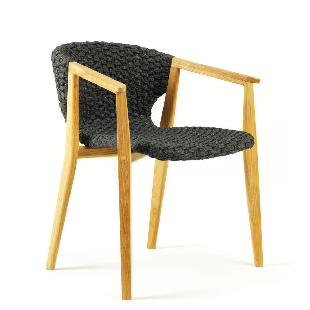 Knit Armchair - / Synthetic rope by Ethimo Grey – image 2