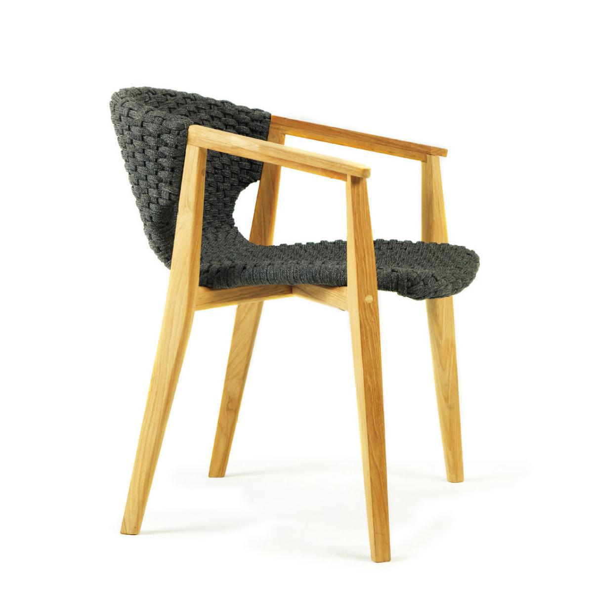 Knit Armchair - / Synthetic rope by Ethimo Grey – image 3