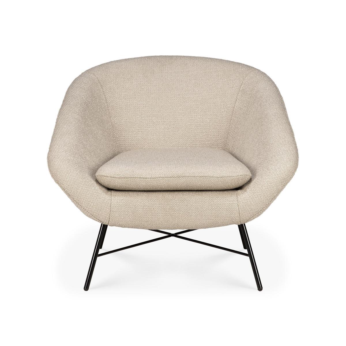 Barrow Padded armchair - / Fabric by Ethnicraft White/Beige – image 2