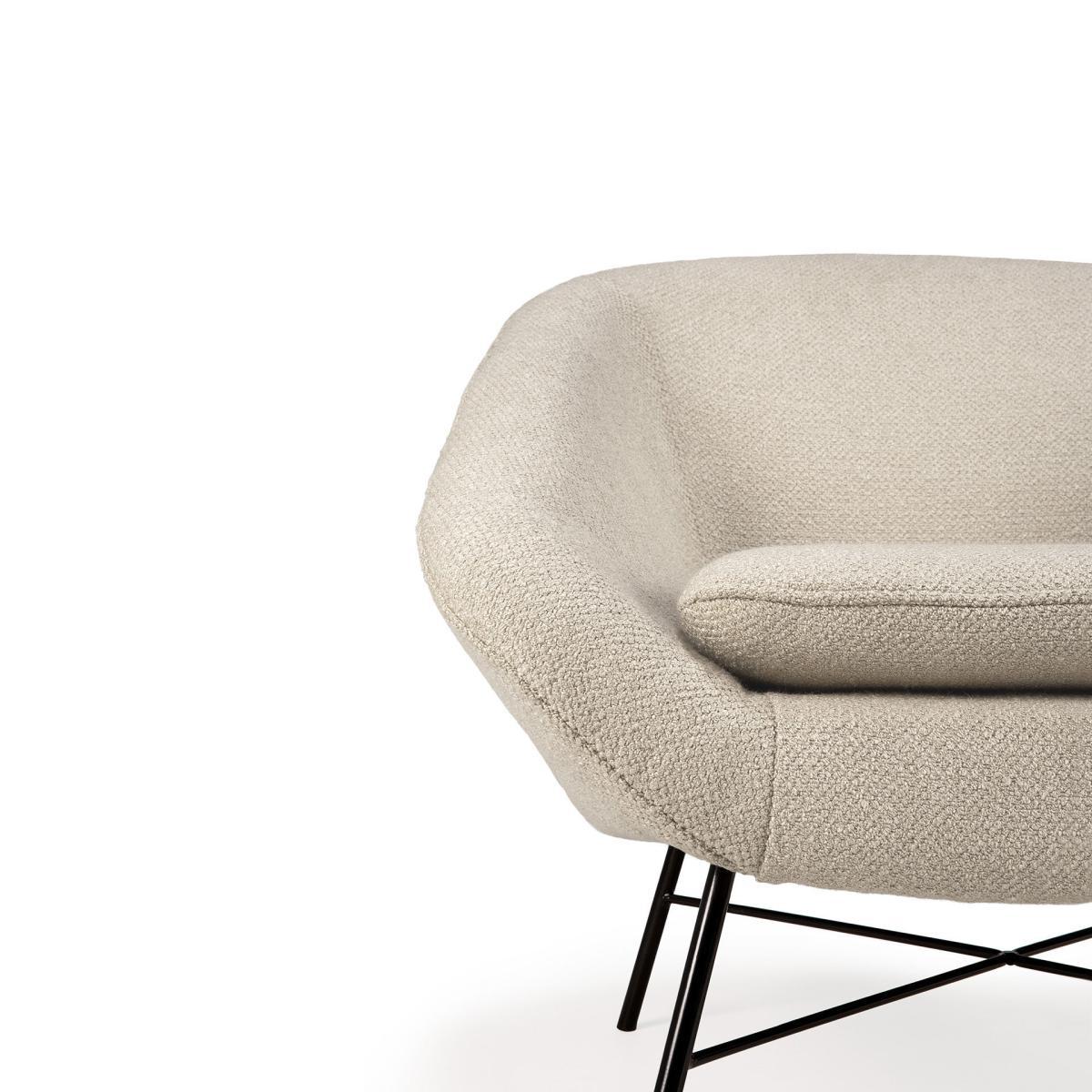 Barrow Padded armchair - / Fabric by Ethnicraft White/Beige – image 8