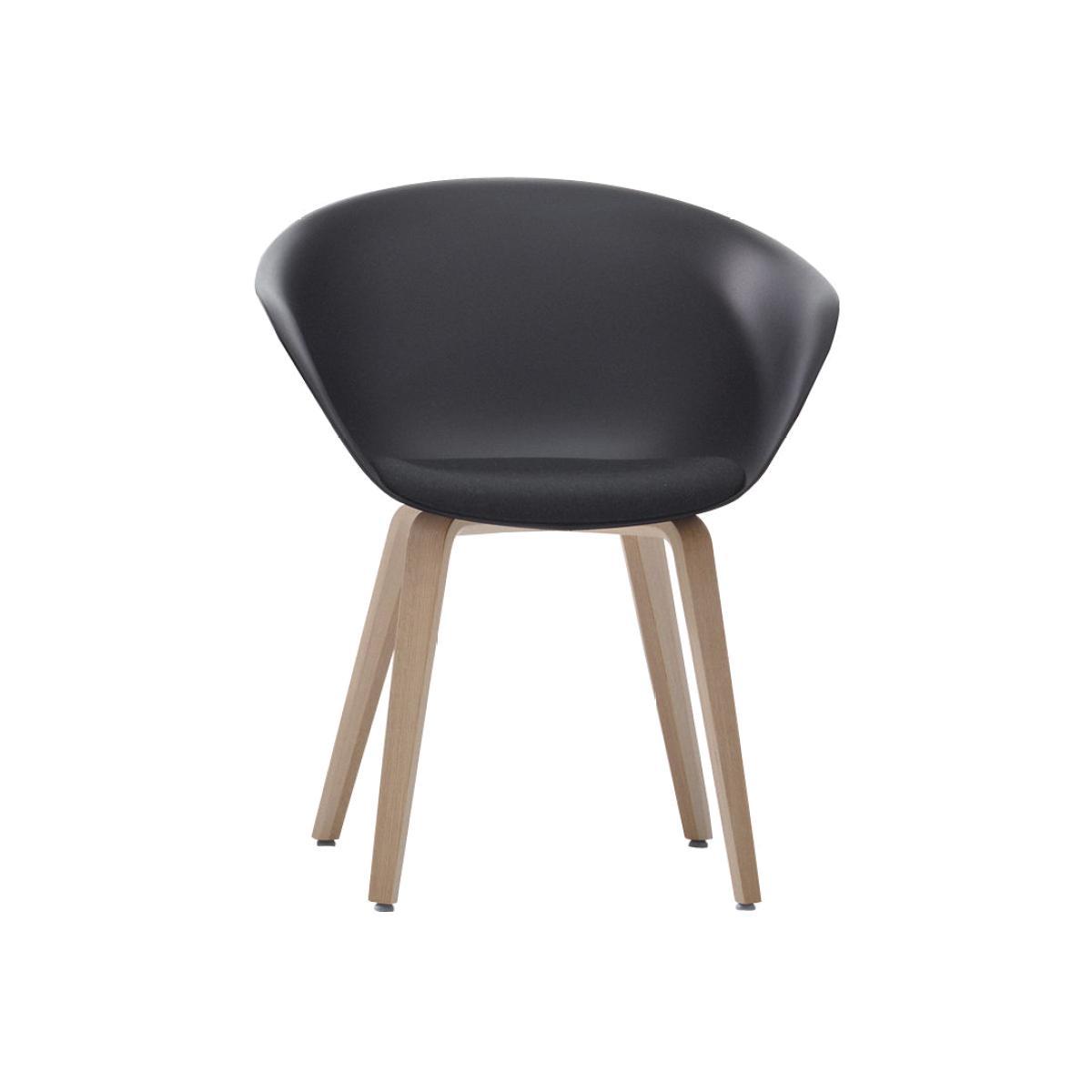 Duna 02 Armchair - Wood legs - Seat cushion by Arper Grey/Natural wood