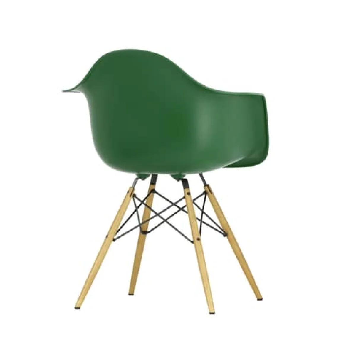 RE DAW - Eames Plastic Armchair Armchair plastic material green / (1950) - Base, legs Light wood / Recycled wood - Vitra – image 2